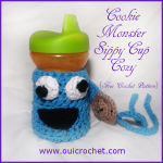 Cookie Monster Sippy Cozy Sesame Street Cookie Monster Sippy Tether Crochet Sippy Cozy Crochet Crochet Cookie Monster