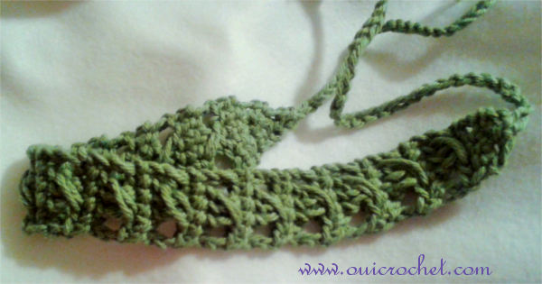 Crochet Crossed Stitch Tie Headband