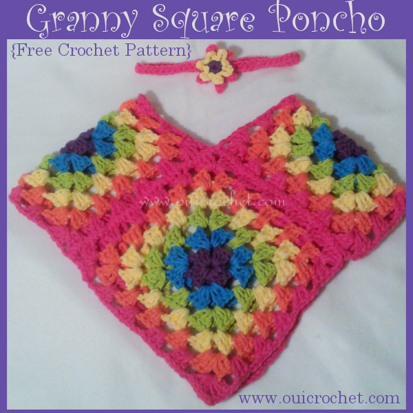 Granny Square Poncho Crochet Pattern